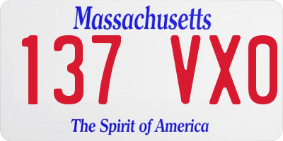 MA license plate 137VX0