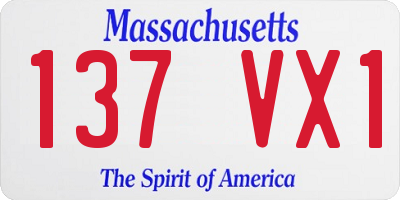 MA license plate 137VX1