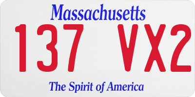 MA license plate 137VX2