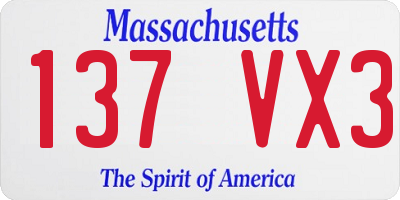 MA license plate 137VX3