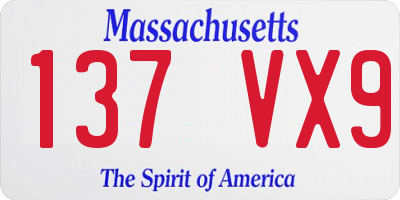 MA license plate 137VX9