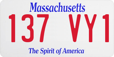 MA license plate 137VY1