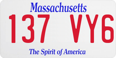 MA license plate 137VY6
