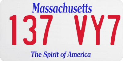 MA license plate 137VY7