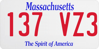 MA license plate 137VZ3