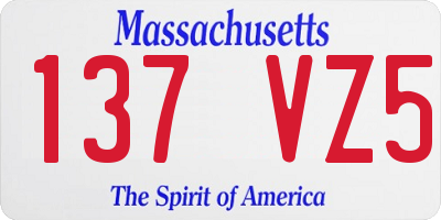 MA license plate 137VZ5