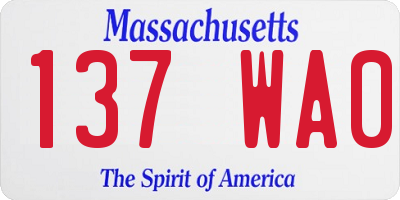 MA license plate 137WA0