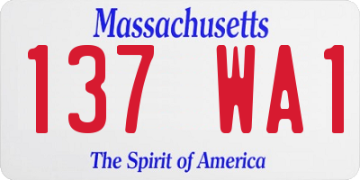 MA license plate 137WA1