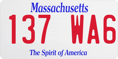 MA license plate 137WA6