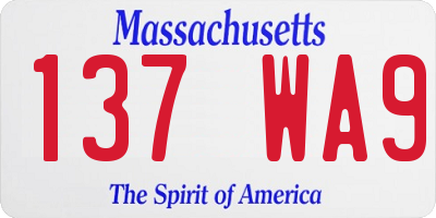 MA license plate 137WA9
