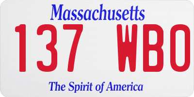 MA license plate 137WB0
