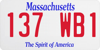 MA license plate 137WB1