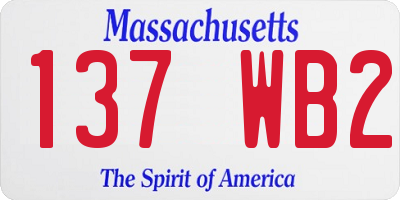 MA license plate 137WB2