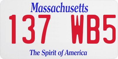 MA license plate 137WB5