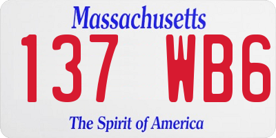MA license plate 137WB6
