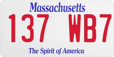 MA license plate 137WB7