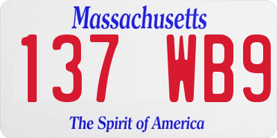 MA license plate 137WB9