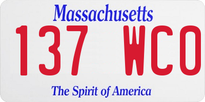 MA license plate 137WC0