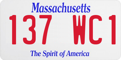 MA license plate 137WC1