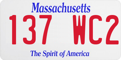 MA license plate 137WC2