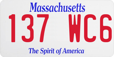 MA license plate 137WC6