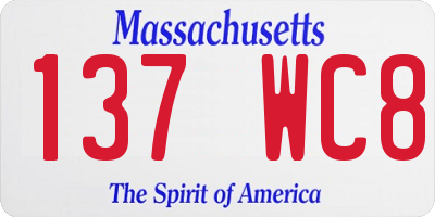 MA license plate 137WC8