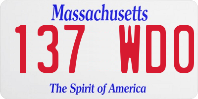 MA license plate 137WD0
