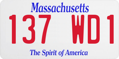 MA license plate 137WD1