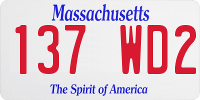 MA license plate 137WD2