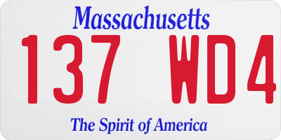 MA license plate 137WD4