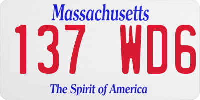 MA license plate 137WD6