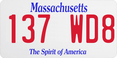 MA license plate 137WD8