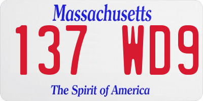 MA license plate 137WD9