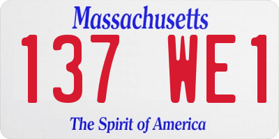 MA license plate 137WE1