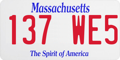 MA license plate 137WE5
