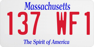 MA license plate 137WF1