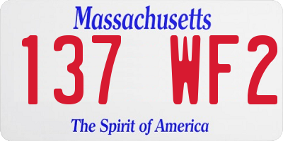 MA license plate 137WF2