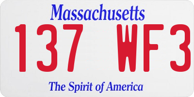 MA license plate 137WF3