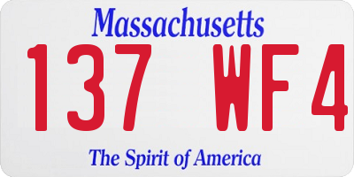 MA license plate 137WF4