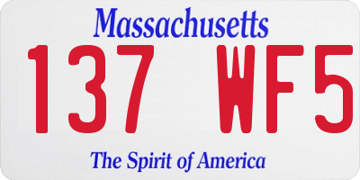 MA license plate 137WF5