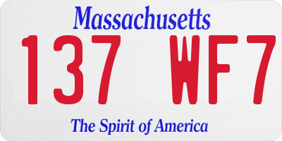 MA license plate 137WF7