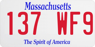 MA license plate 137WF9