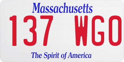 MA license plate 137WG0