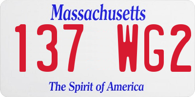 MA license plate 137WG2