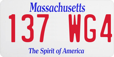 MA license plate 137WG4