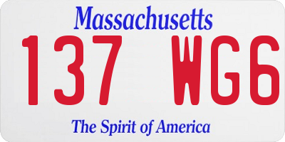 MA license plate 137WG6