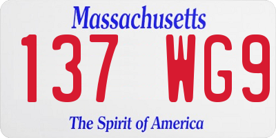 MA license plate 137WG9