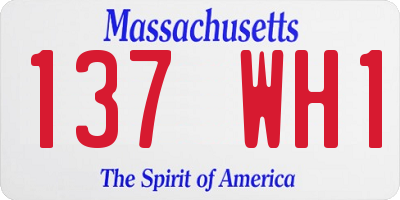 MA license plate 137WH1