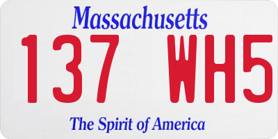 MA license plate 137WH5