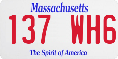 MA license plate 137WH6